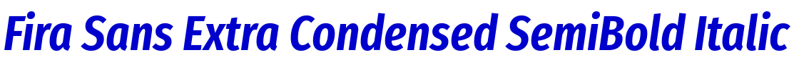 Fira Sans Extra Condensed SemiBold Italic police de caractère